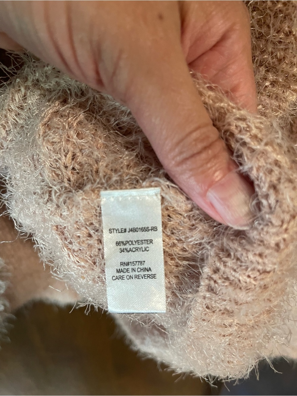 Soft Reversible Twist Sweater - Blush Pink - Picture 3 of 4